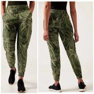 Athleta Brooklyn Jogger High Rise Pants Sumi Marble Green Size 16